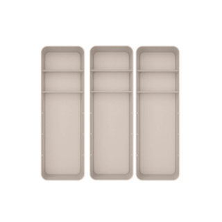 Kit de organizador de gavetas com 2 divisórias Ou 3 peças Linha Logic - Bege em Oferta na Shopee