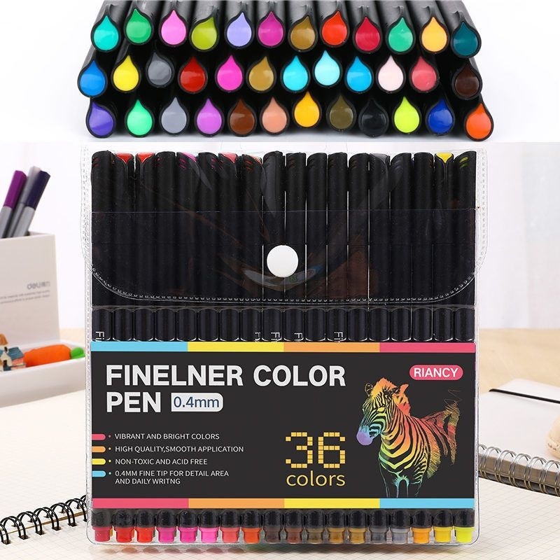12/24/36/48 un Canetas FineLiners 0,4mm com Cores Vibrantes Escrita Suave e Design Moderno Fácil de Pintar