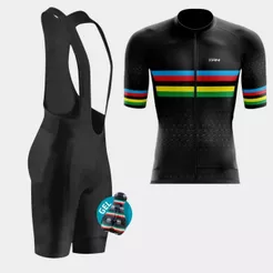 Conjunto Masculino Ciclismo Camisa e Bretelle de Forro Gel Bike MTB