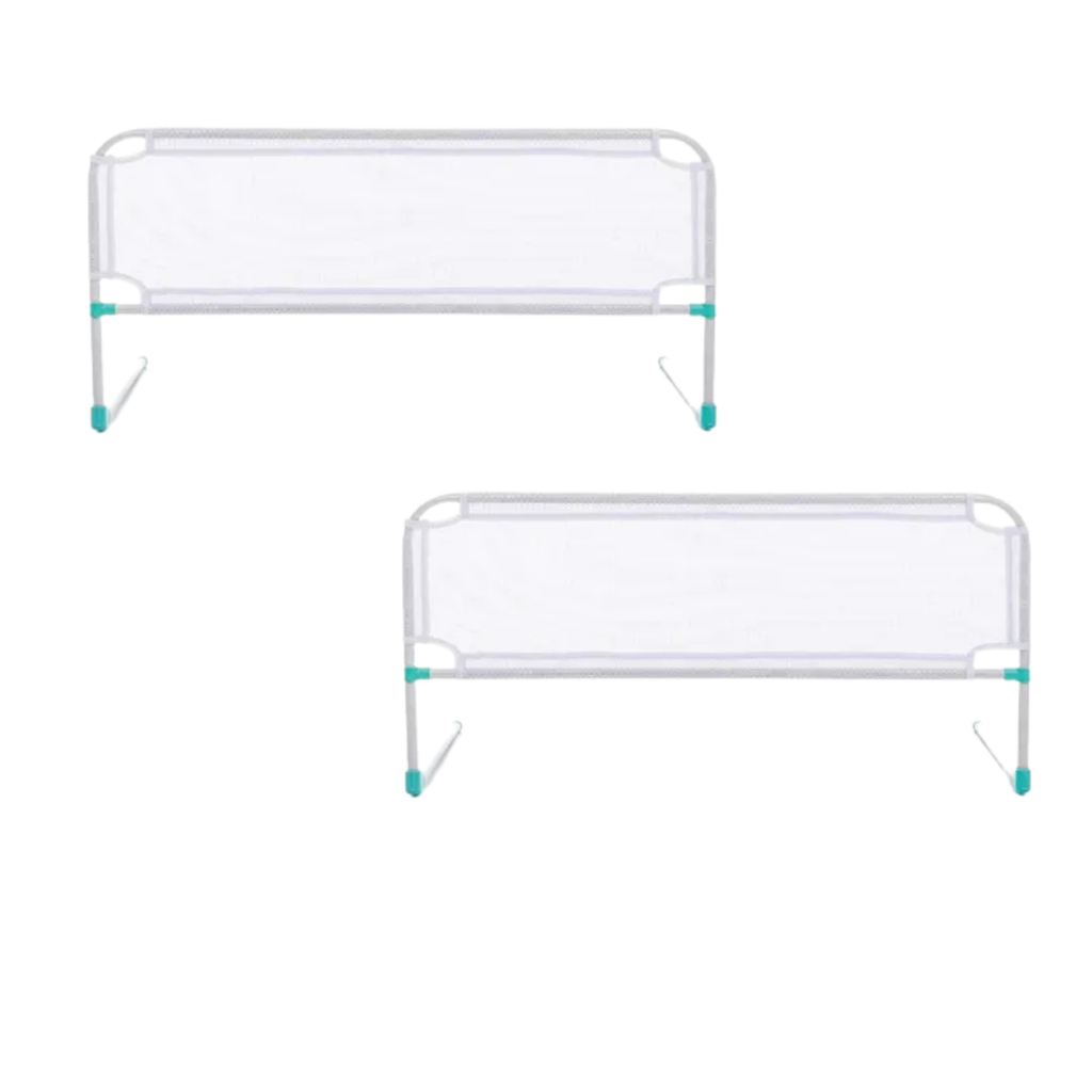 Kit 02 Grade De Cama Normal E Box Bebê E Idoso  Cor Branco Sono Tranquilo