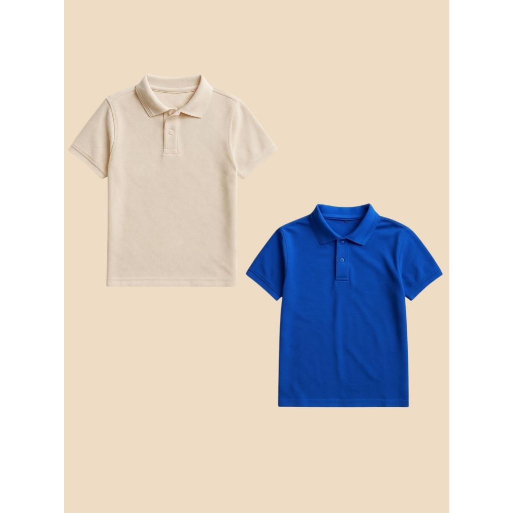 Kit 2 Camisa Polo Infantil Masculina Básica com Gola Clássica e Botão Estilo e Conforto para o Dia a Dia