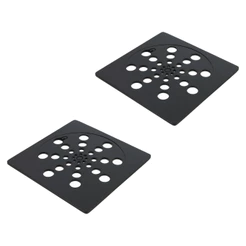 Kit 2 Ralo Grelha Preto 15x15 Quadrado ABS De Engenharia Com Fechamento Abre e Fecha