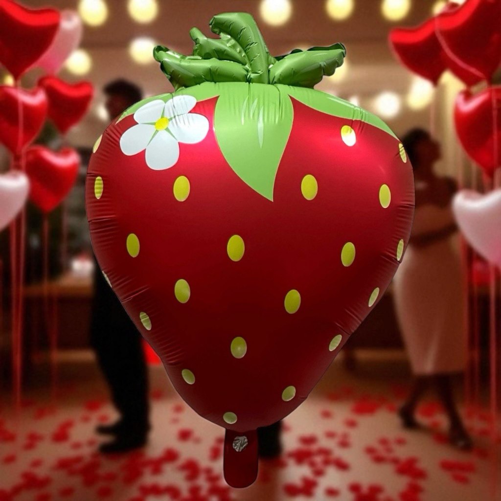 Kit 5 Balão Metalizado Fruta Amor Morango 65cm Decoração Festa Enfeite em Oferta na Shopee
