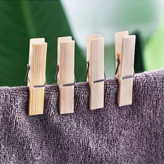 60un Prendedor 6cm Pregador para Roupa de Bambu em Oferta na Shopee