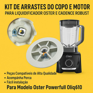 Arraste do Copo e Do Motor para Liquidificador Oster PowerFull 1400 OLIQ605 OLIQ610 OLIQ615 (Cinzas)