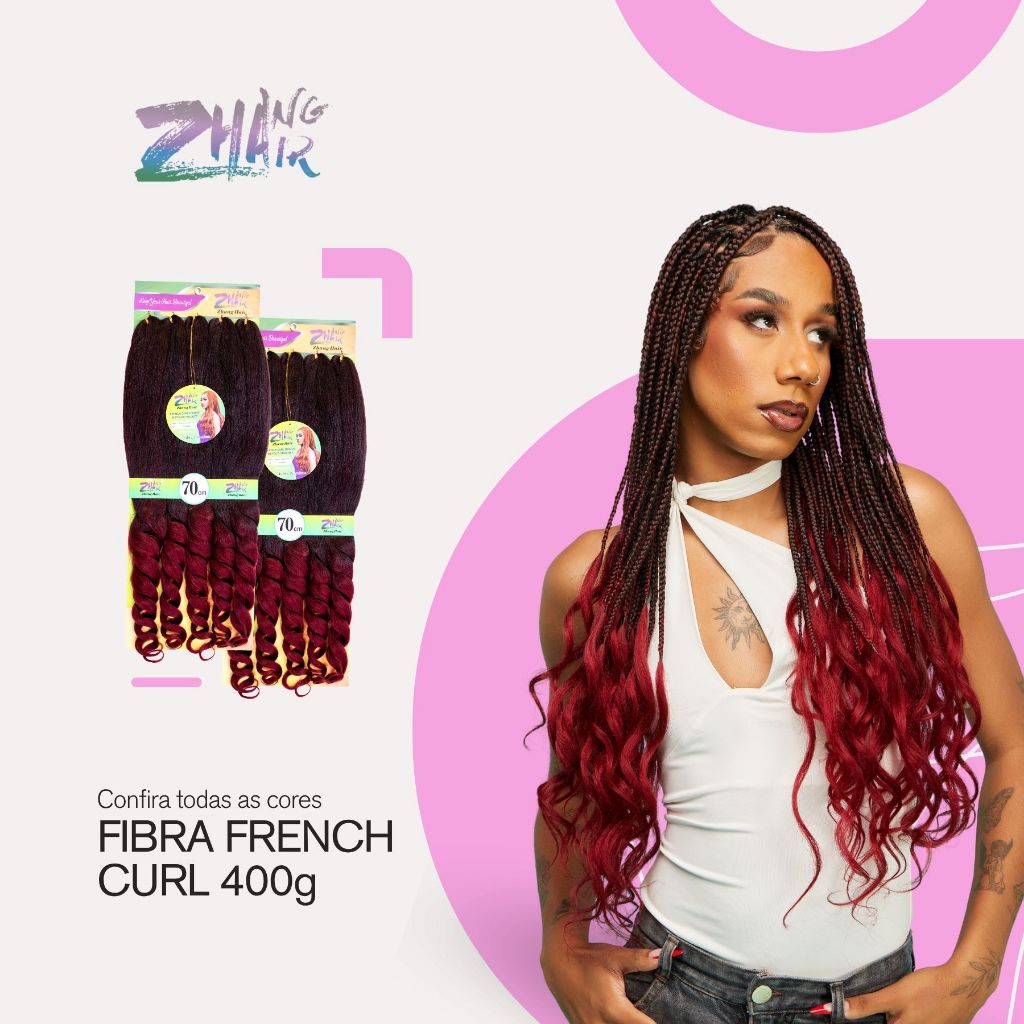 French Curl Cabelo Trança Caracol Fibra Premium em Oferta na Shopee
