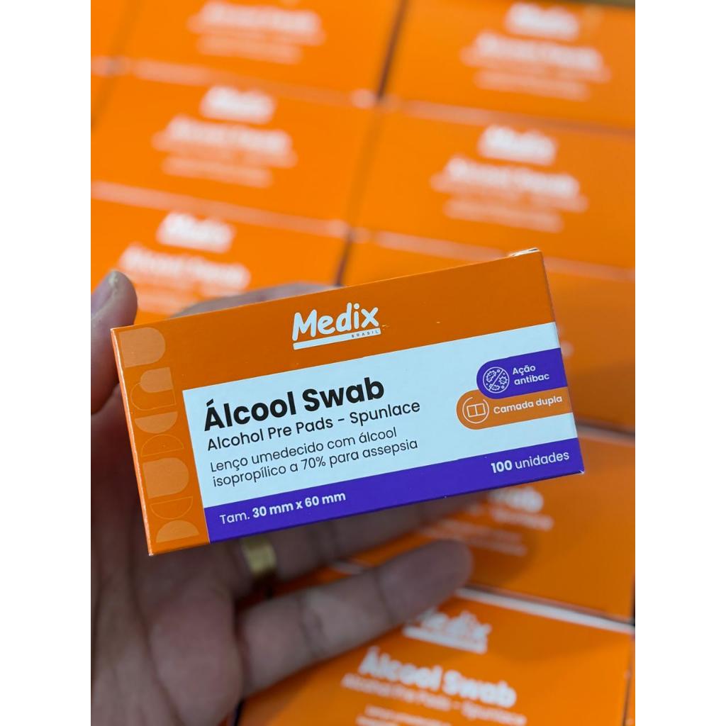 Lenço Umedecido Com Alcool Isopropílico a 70% para Assepsia (Alcool Swab) em Oferta na Shopee