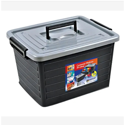Container Caixa Organizador Multiuso 30l Preto Arqplast