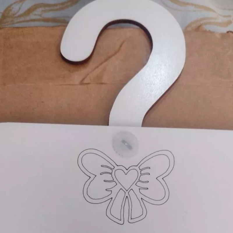 Kit 2 Porta Faixa Baby Cabide Para Lacinhos e Tiaras em MDF Branco com Gancho Removível!