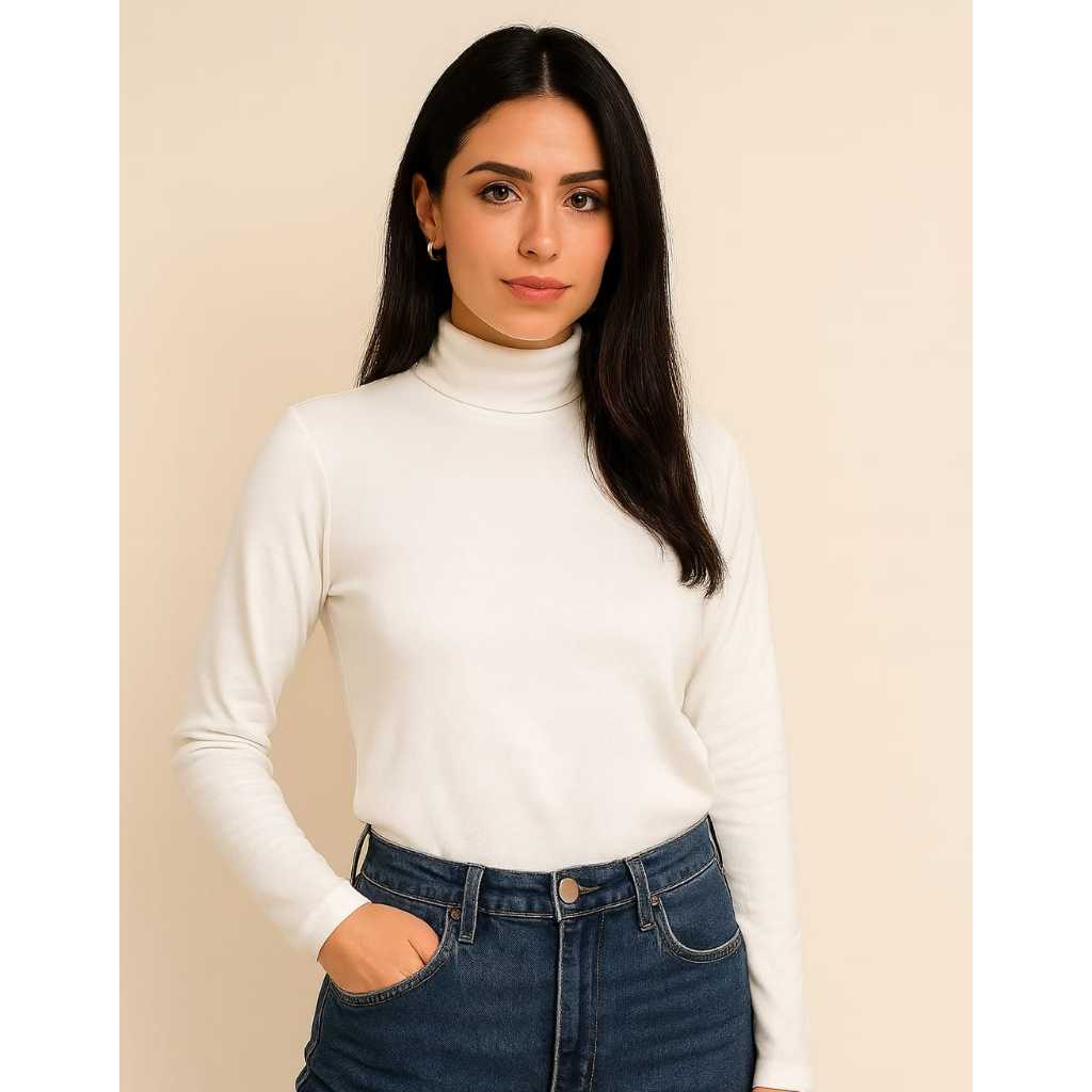 Blusa de Frio, CACHARREL Feminina, Gola Alta, Modelo CANELADO, Moda Outono Inverno