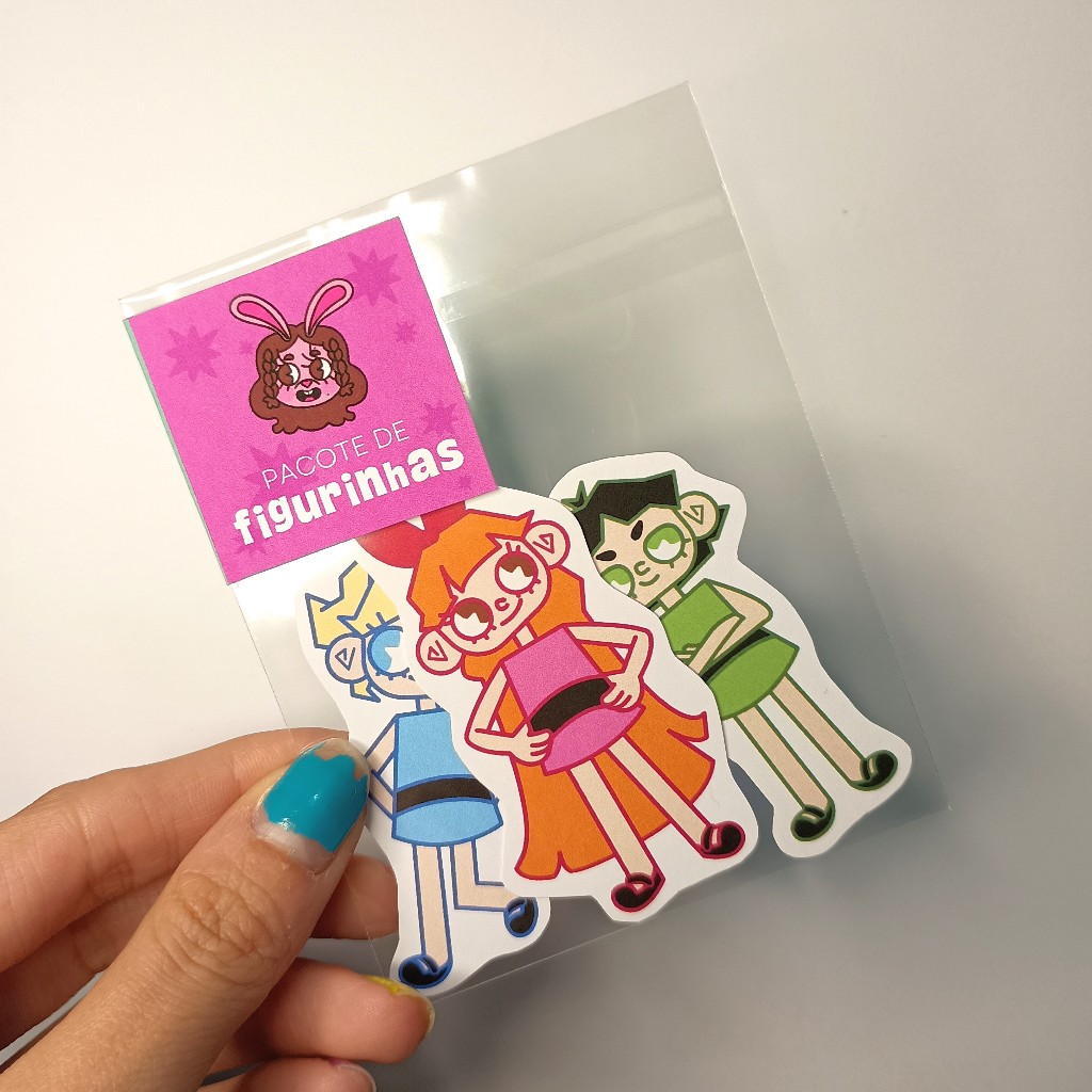 Kit Adesivos As Meninas Superpoderosas - Docinho, Florzinha e Lindinha | Figurinhas Fanart Colecionáveis