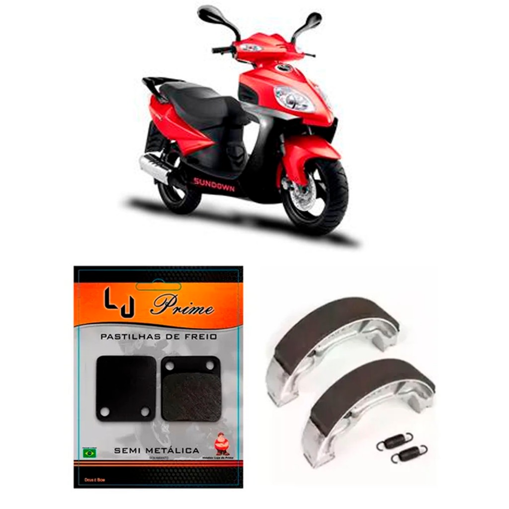 Kit Pastilha Dianteira + Lona Traseira Sundown Future 125 2005 2006 2007 2008 2009 2010 2011 2012 2013