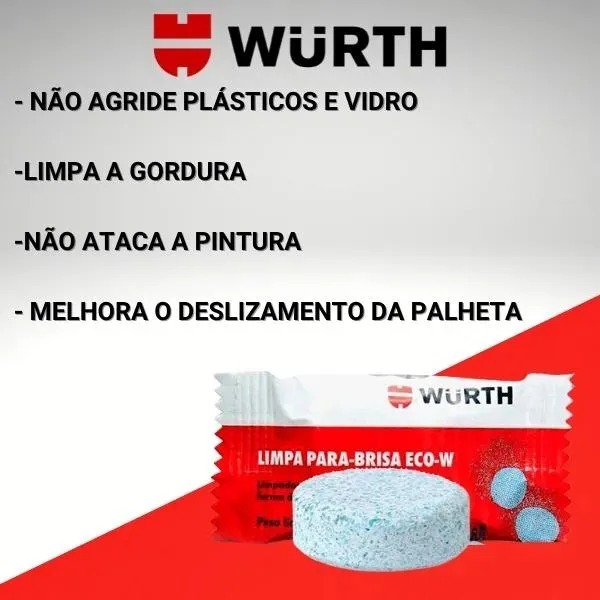 5 Unidades Limpa Para-Brisa em Pastilhas ECO-W de 5g - Wurth