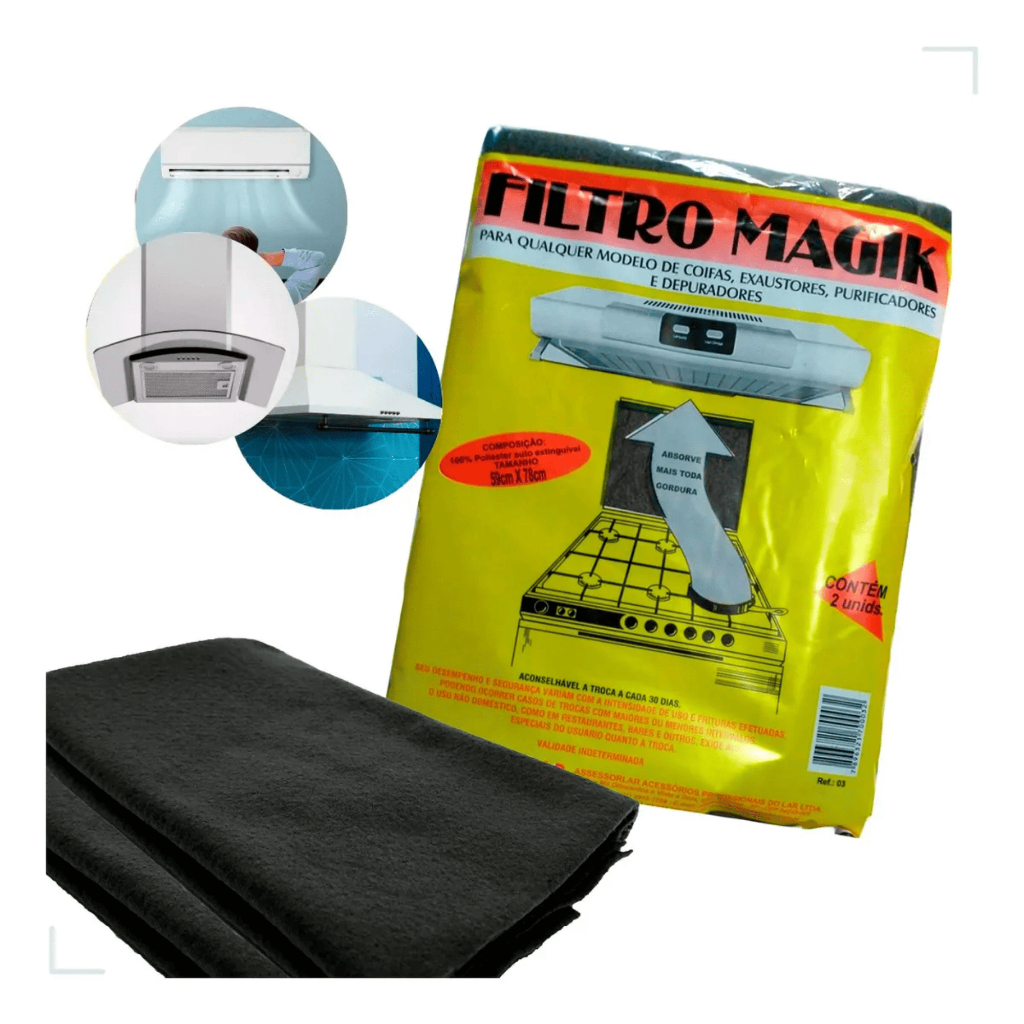 Filtro Depurador de Ar Cozinha, Fogão, Exaustor e Coifas Suggar Gordura