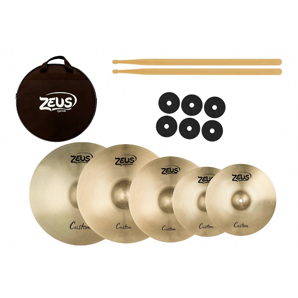 Pratos Bateria Zeus Custom Set E Liga B-20 10 14 16 18 20