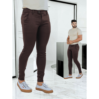 Calça Skinny Sport Fino acetinada cos italiano Alfaiataria Masculina Bolso Embutido Tecido Premium em Oferta na Shopee