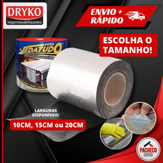 Fita Aluminio Vedação Vazamentos Veda Tudo Trincas Laje Telhado Telhas 10cm 15cm 20cm Dryco em Oferta na Shopee