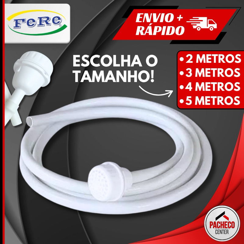 Mangueira Mangueirinha Para Chuveiro com Chuveirinho Desviador para Ducha 2M 3M 4M 5M - Fere