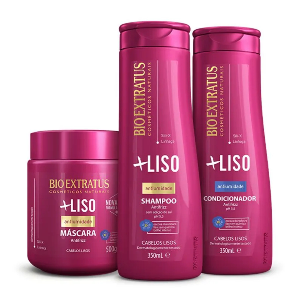 Kit Bio Extratus +Liso Shampoo 350ml + Cond. 350ml + Máscara 500g