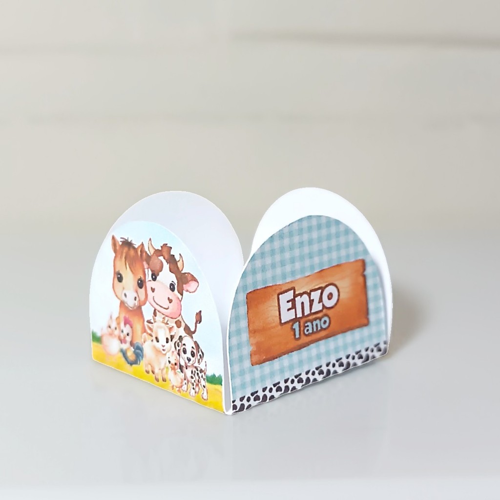 Forminhas de Doces Personalizadas Fazendinha Azul Aquarela | Brigadeiro Decoração Festa Aniversário Lembrancinhas