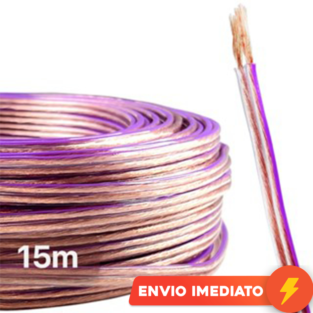 Fio Paralelo 2x2,5 100% Cobre Cabo Alto Falante Som Automotivo Residencial 15 Metros Technoise