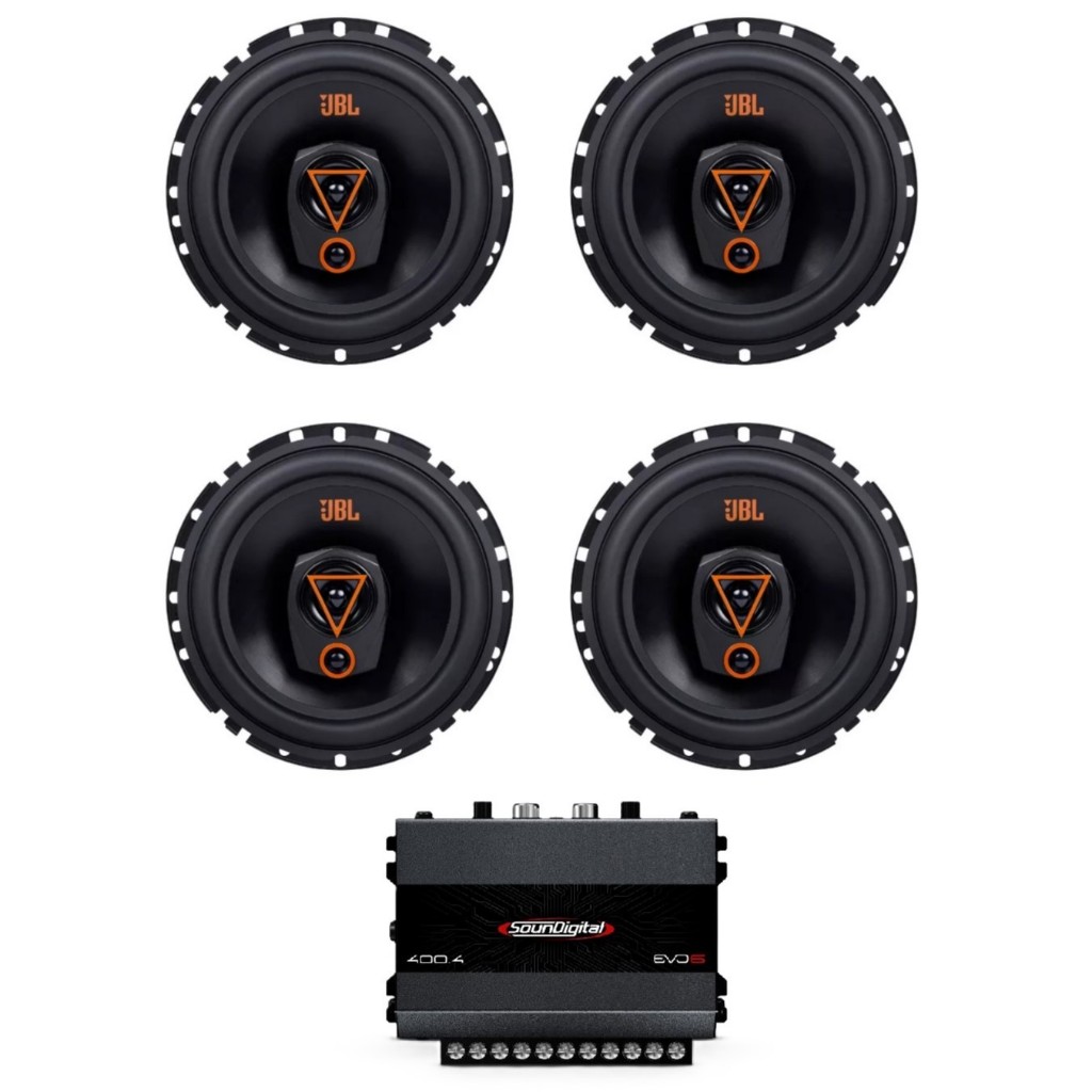Kit 4 Alto Falantes 6" JBL + Amplificador Soundigital SD400.4 400w e 6TRMS80 Multisystem 320w em Oferta na Shopee