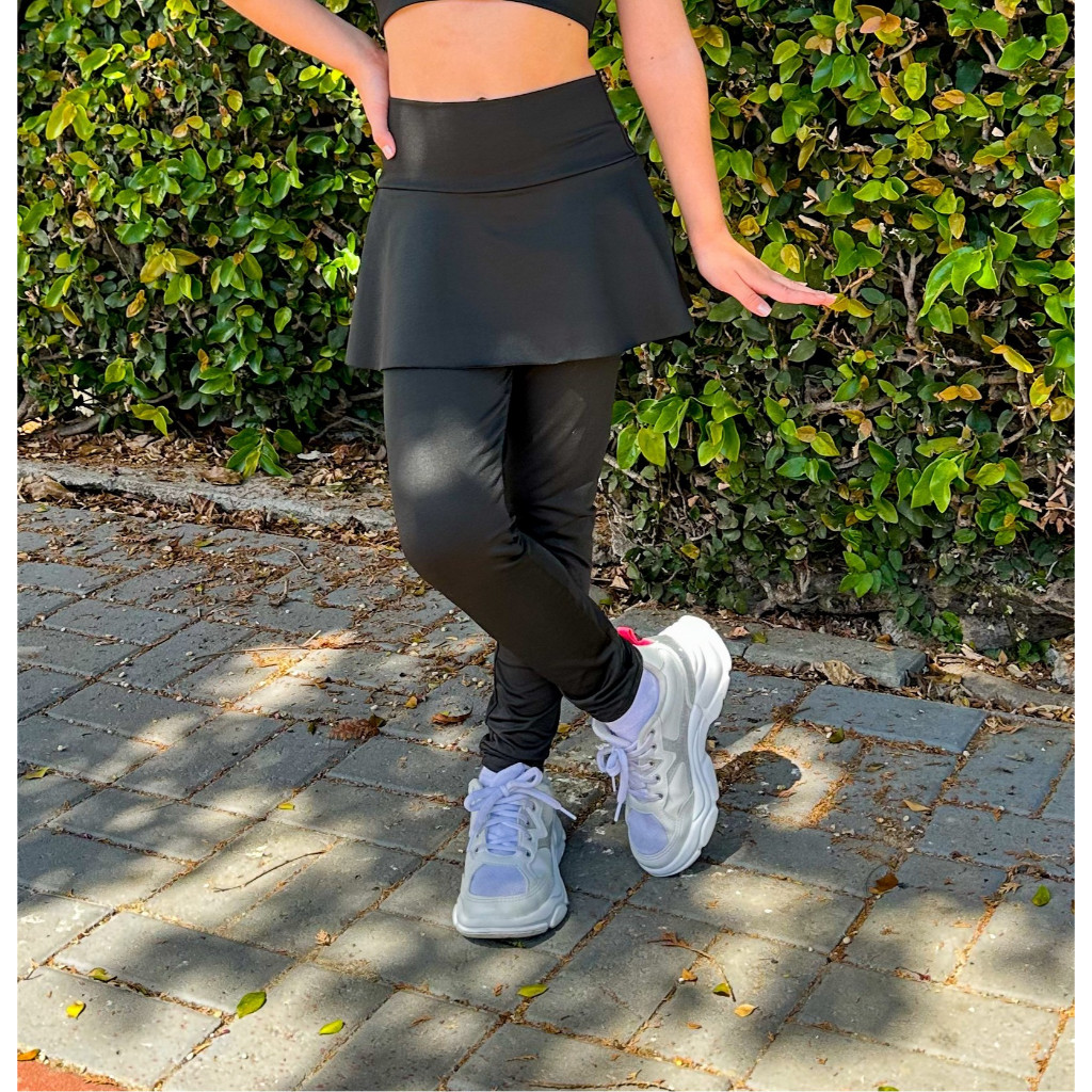 Calça Saia Legging Fitness Moda Evangelica Infantil Menina Treinos Danças em Oferta na Shopee