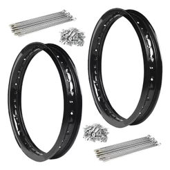 Par Folha Aro Aço Preto + Jogo Raio Cromado 4mm Bros NXR 125 150 160 Tambor ou Disco