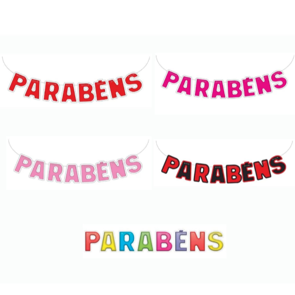 Faixa PARABÉNS Decoração Festa Evento Comemoração em Oferta na Shopee