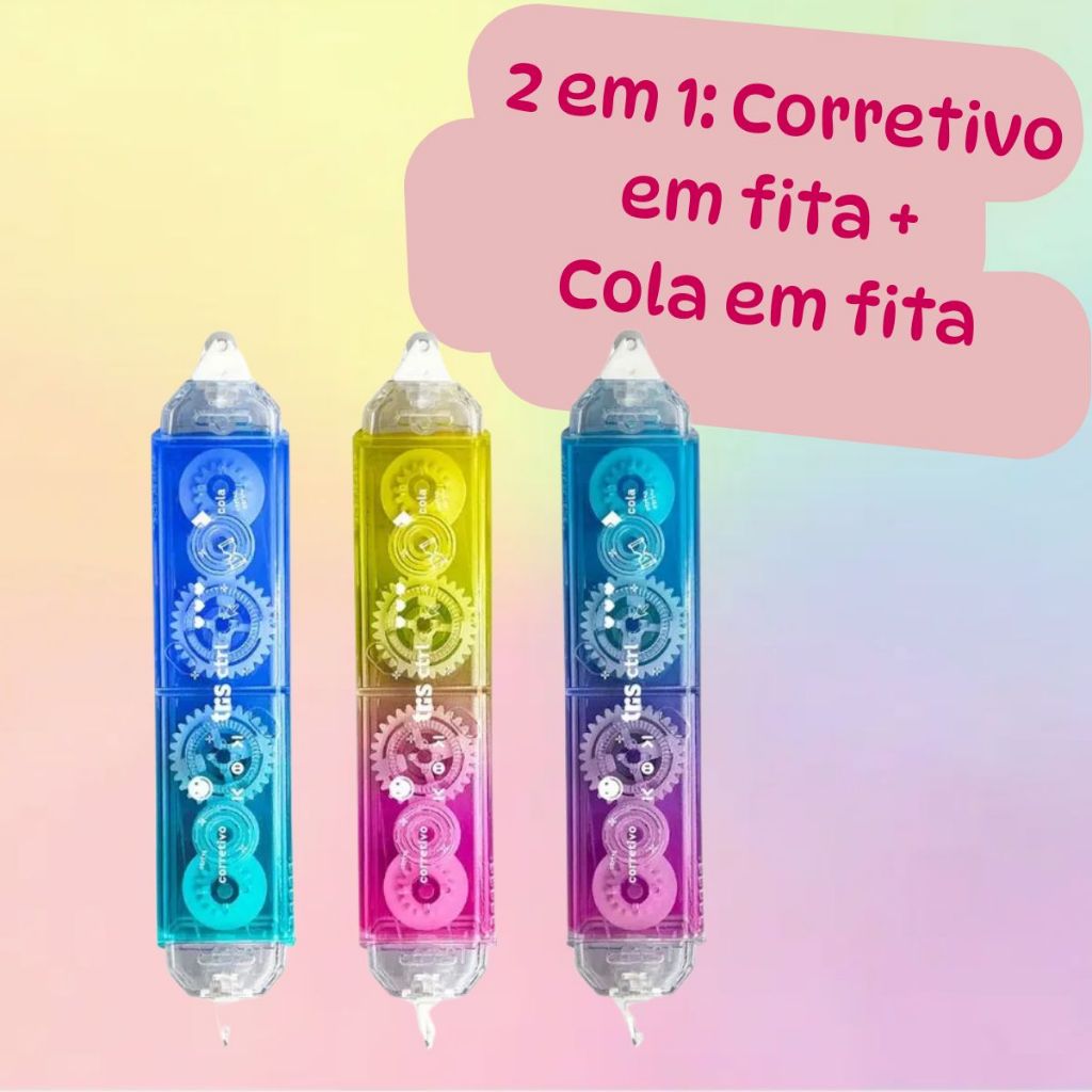 Fita Corretiva e Cola em Fita 2 em 1 - Tris - Holic Forever