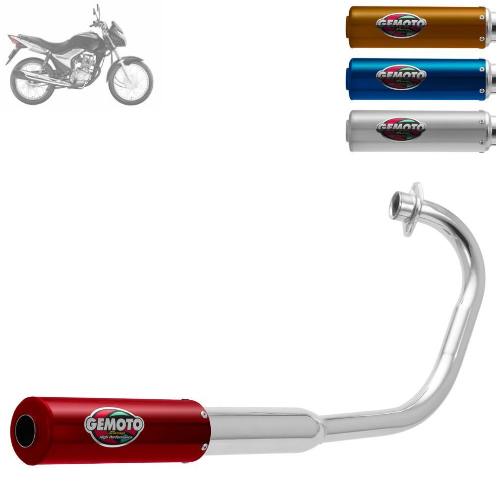 Escapamento Gemoto Racing Para Moto Titan Ks - Es 150 2009 - 2013 / Fan 150  2010 2011 2012 2013 em Oferta na Shopee