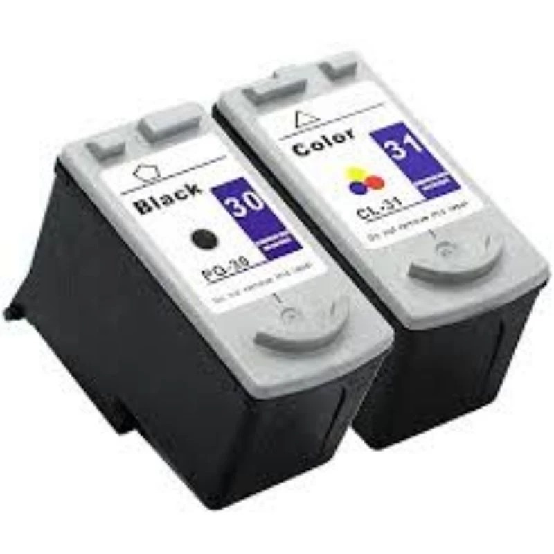 PAR Cartucho 30 preto e 31 Colorido PIXMA IP1800 MP140 MP190 cheio pronto para o uso a pronto entrega