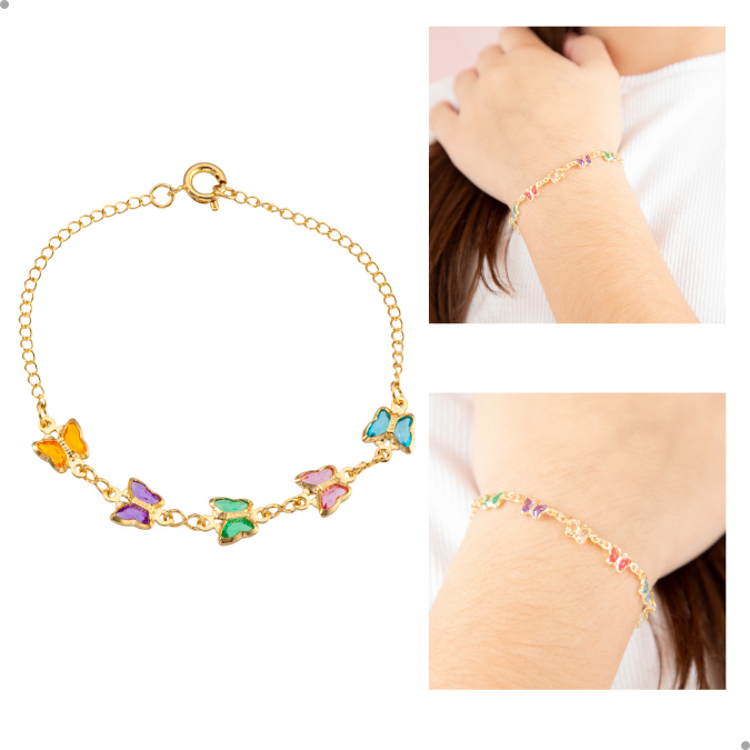 Pulseira Infantil Delicada Banhada à Ouro 18k em Oferta na Shopee
