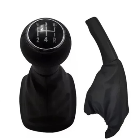 Bola Manopla Cambio Coifa Preta + Coifa Freio De Mão Gol G4