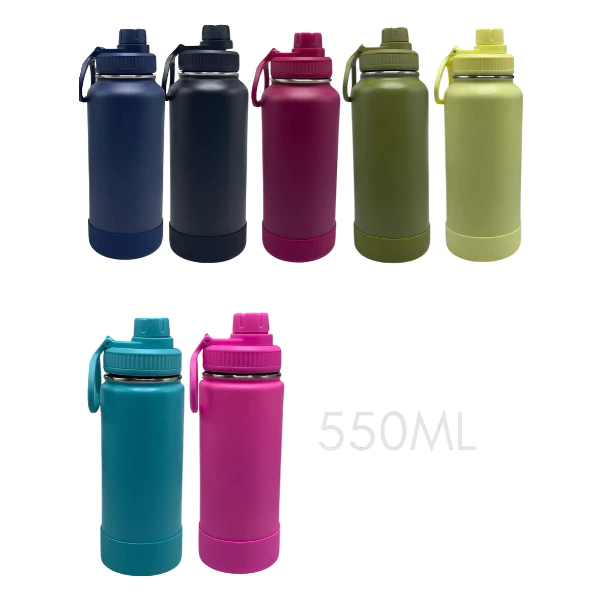 Garrafa Térmica Quente Frio 550/350ml Academia Portátil Parede Dupla Inox — imagem 1