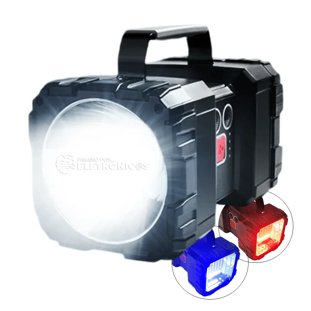 Lanterna Holofote LED Recarregável com 7 Modos de Iluminação – LK3131