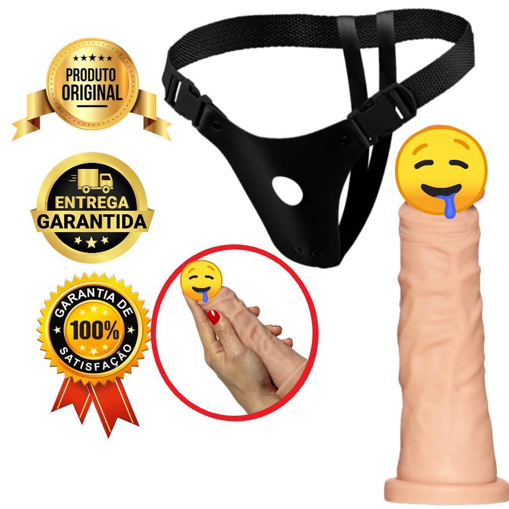 Kit Cinta + Dildo Confortável 18x4cm Prótese Peniana Penis de Borracha Consolo Sexshop em Oferta na Shopee
