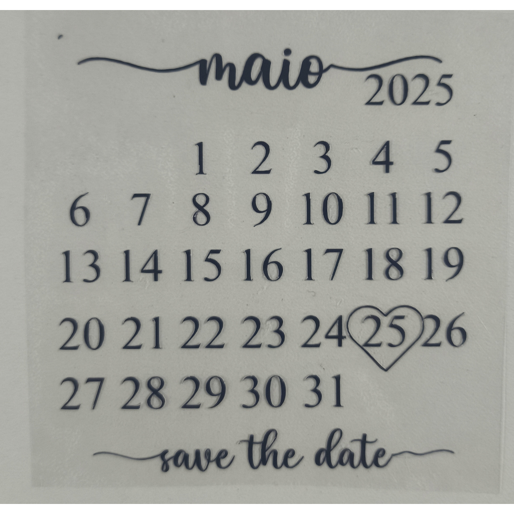 Adesivo TERMOCOLANTE  - Save the date - 7x7 cm