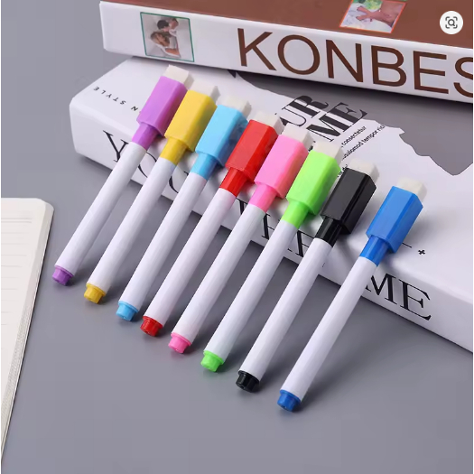Kit 10/ 20/ 30/ 40/ 50 Canetas Para Quadro Branco Com Tampa Colorida - Tinta Preta