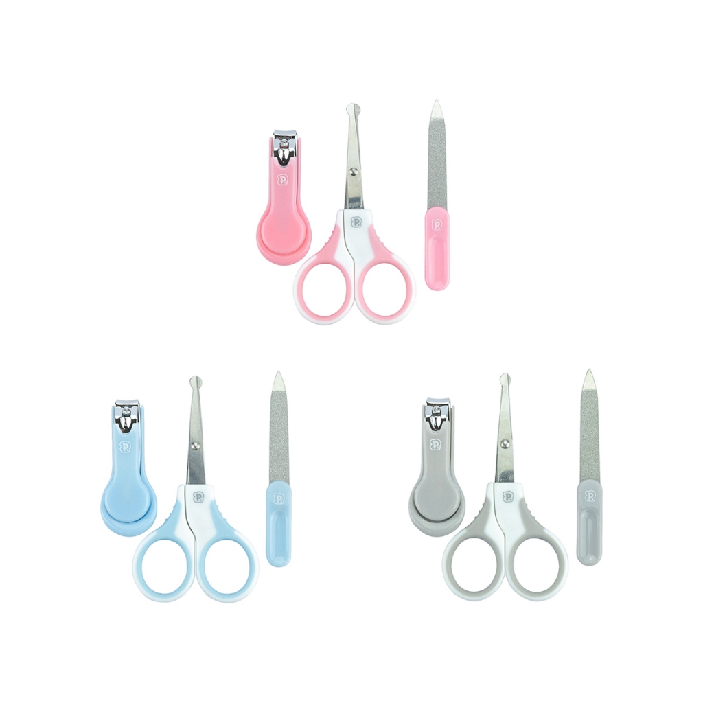 Kit Higiene Bebe 3 Pecas Tesoura Lixa Cortador Pimpolho