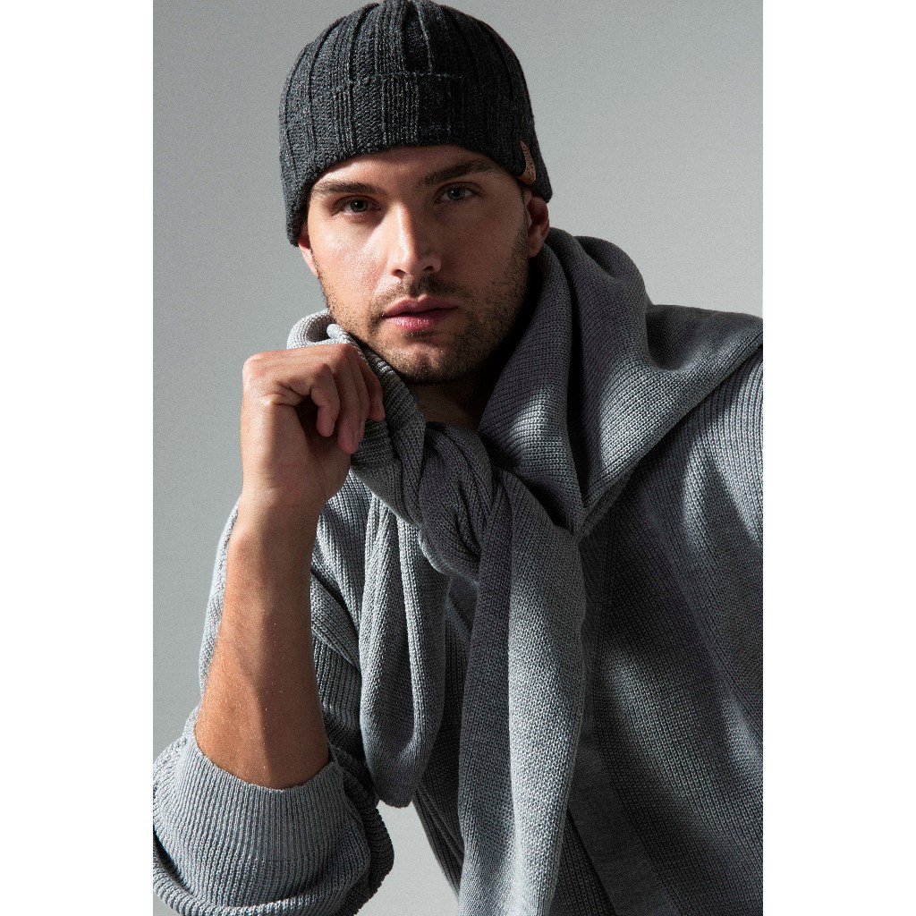 Gorro Canelado Tricô Estilo Casual Street Textura Confortável Urbano Essencial Minimalista