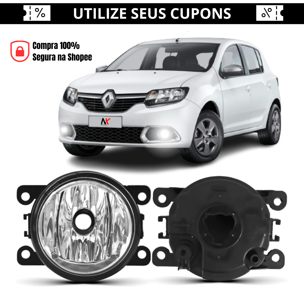 Farol Milha Renault Sandero 2014 2015 2016 2017 2018 2019 Farol Auxiliar Novo