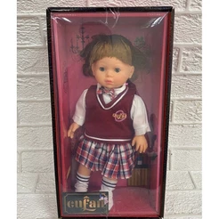 Boneca Pretty Girl com Uniforme Escolar Xadrez - Toys Import J24069