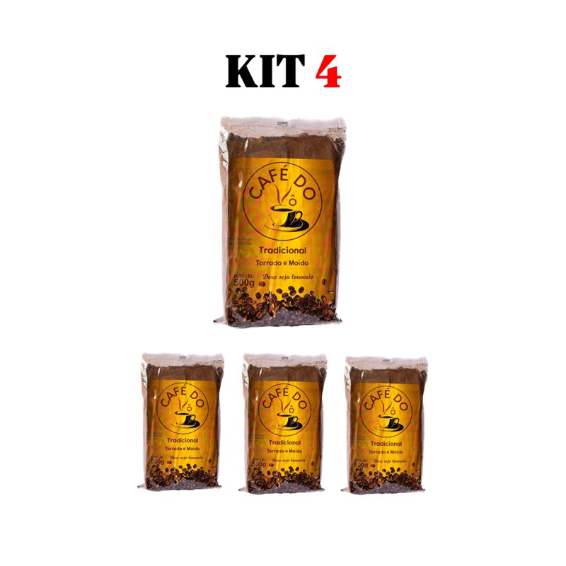 KIT CAFÉ MINEIRO TRADICIONAL CAFÉ DO VÔ 4PCT