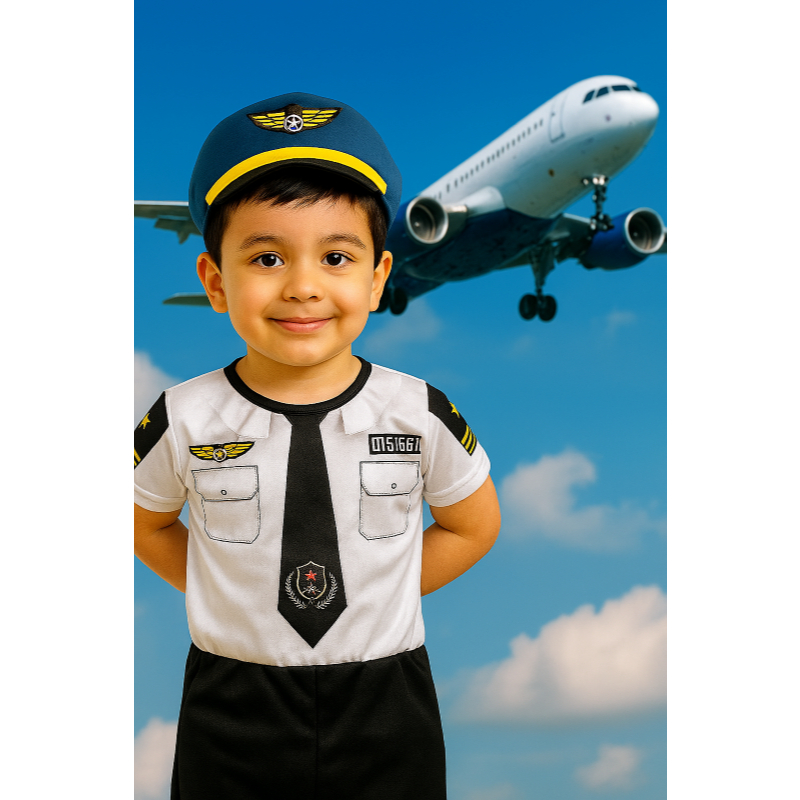 FANTASIA INFANTIL PILOTO - PARA MENINOS FESTAS ANIVERÁRIOS CARNAVAL