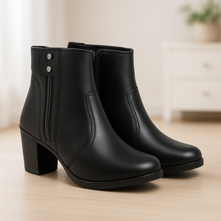 Bota Botinha Feminina Inverno Cano Curto Com Zipper - Oferta!! em Oferta na Shopee