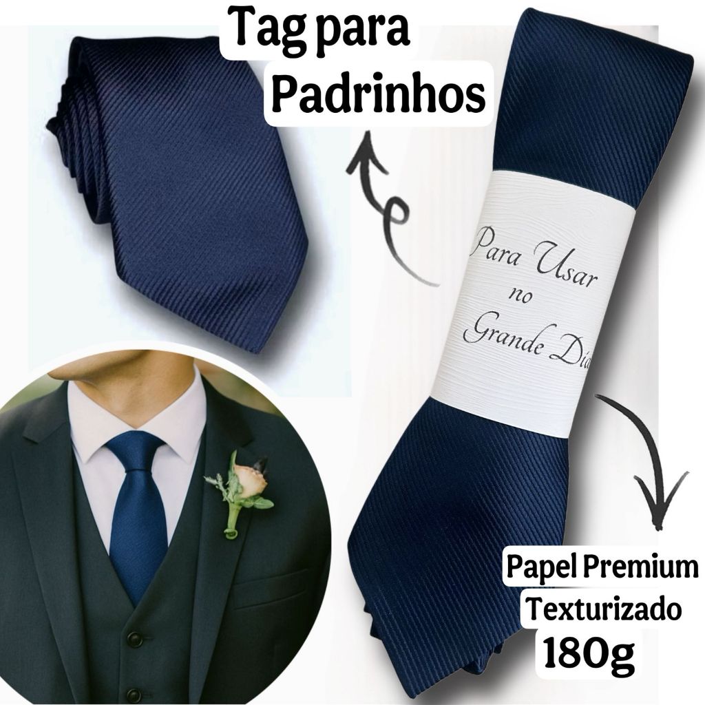 Gravata Azul Marinho para Padrinhos Casamento Slim em Oferta na Shopee