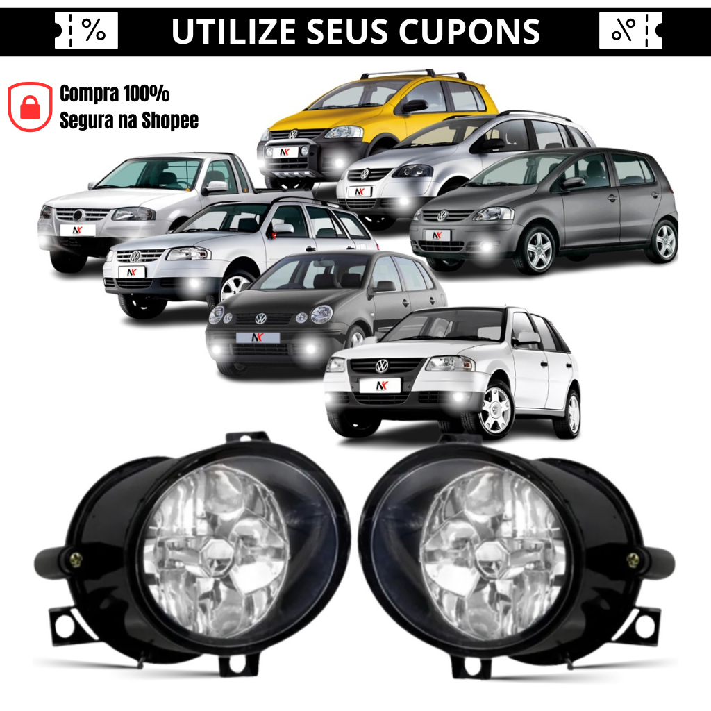 Par/Un Farol Milha Gol G4 Parati Saveiro Polo Fox 2003 2004 2005 2006 Á 2013