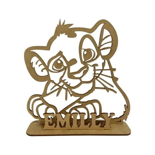Centro de mesa MDF Cru rei leão Simba personalizado decoração mesa festa aniversario lembrancinha