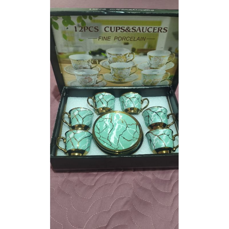 Xícara de café kit com 12 peças de Cerâmica em porcelana